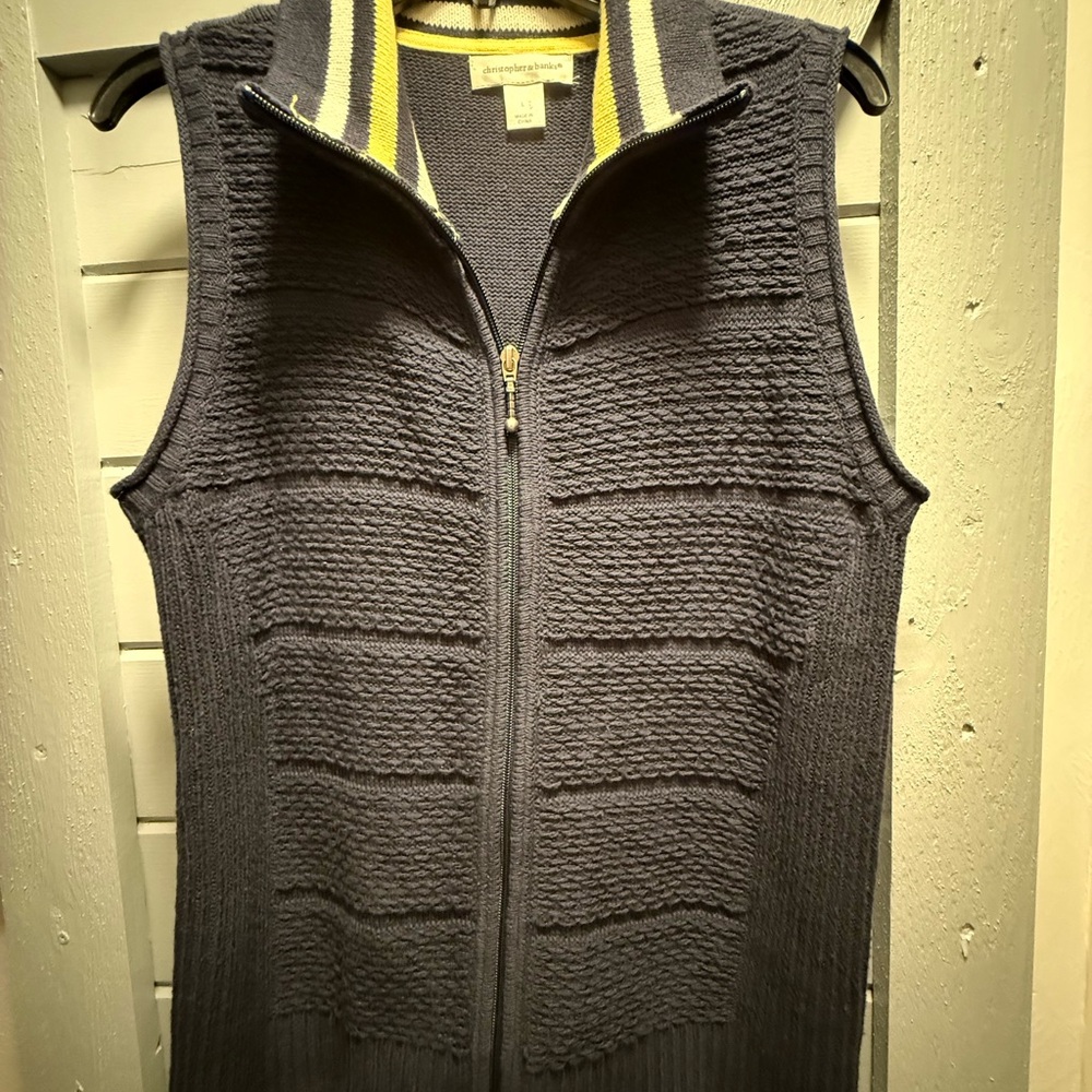 Christopher & Banks Gray Zip-Up Sweater Vest